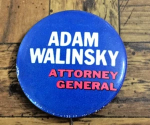 Vintage 1970 Adam Walinsky Atty General New York Political Button Pinback Pin - Bild 1 von 2