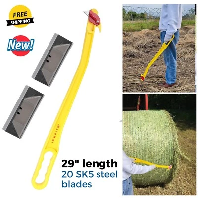 Cuchillo de heno herramienta para pacas de heno envoltura de red cortador de cuerda bolsa de alimentación caballo vaca cabra granja Foto 1 de 4