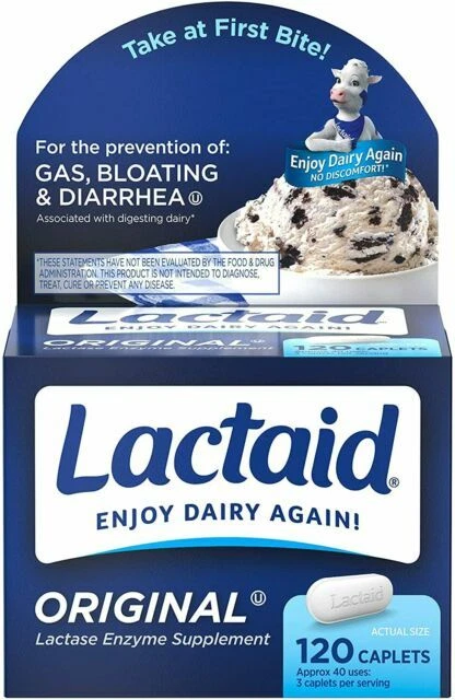 LACTAID Original Lactase Enzyme Supplement - 120 Caplets