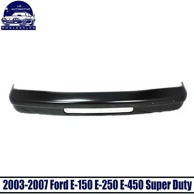 Front Bumper Painted Black Steel For 2003-2007 Ford E-150 E-250 E-450 Super Duty - Imagem 1 de 4