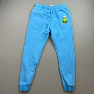 Looney Tunes Sweatpants Boys Large Blue Marvin The Martian Embroidered Jogger - Picture 1 of 9