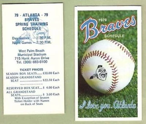 ATLANTA BRAVES ~ 1979 Spring Training & Reg Season Pocket Schedules ~ FREE SH - Picture 1 of 1