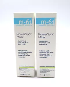 Lot /2 M-61 PowerSpot Mask Clarifying Salicylic Acid Clay Mask ~ 1 oz x 2 ~ BNIB - Picture 1 of 3