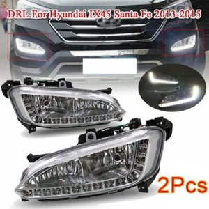 1 Pair For Hyundai Santa Fe IX45 2013-2015 Fog Light LED Daytime Running Light - Picture 1 of 12