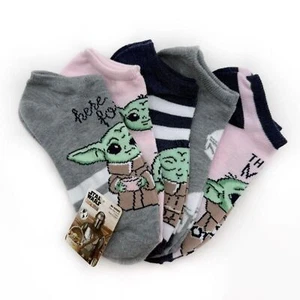 Disney Star Wars Womens No Show Socks The Mandalorian Grogu Baby Yoda Pink Gift - Picture 1 of 8