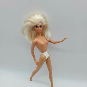 1996 Flower Fun Barbie Doll White Blonde Hair Blue Purple Eyes Bangs Nude 4 OOAK - Picture 1 of 12