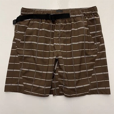 The North Face MD 34 x 8" Brown Plaid Belted Waist Lined Hybrid Swim Trunks - Image 1 of 4