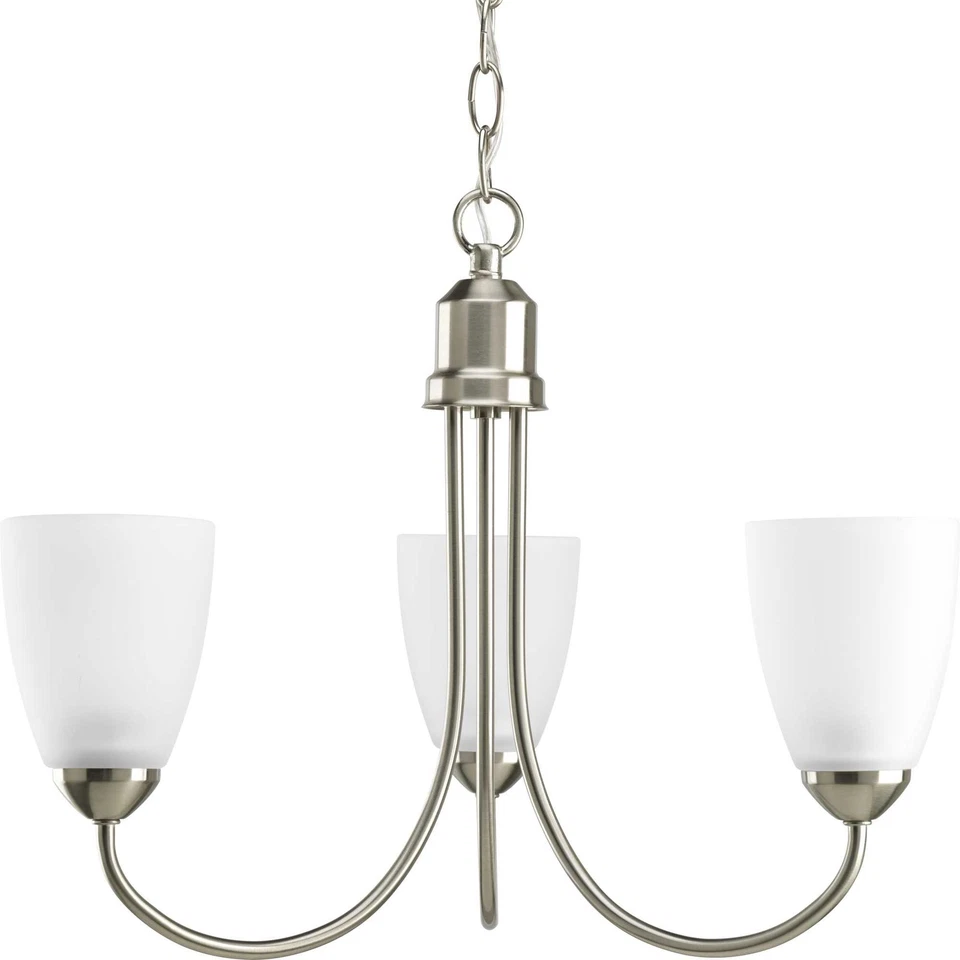 Progress Lighting P4440-09 Gather 3 Light Chandelier in Brushed Nickel