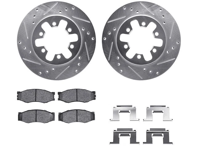 Kit de pastillas de freno delanteras y rotor para camioneta Nissan 85-97 720 D21 GAS 2,4 L 4 YM92B9 Foto 1 de 1