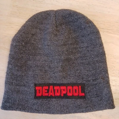Gorro Deadpool Marvel Gris Carbón Tejido Sombrero Calavera Gorra Invierno Bordado  Foto 1 de 4