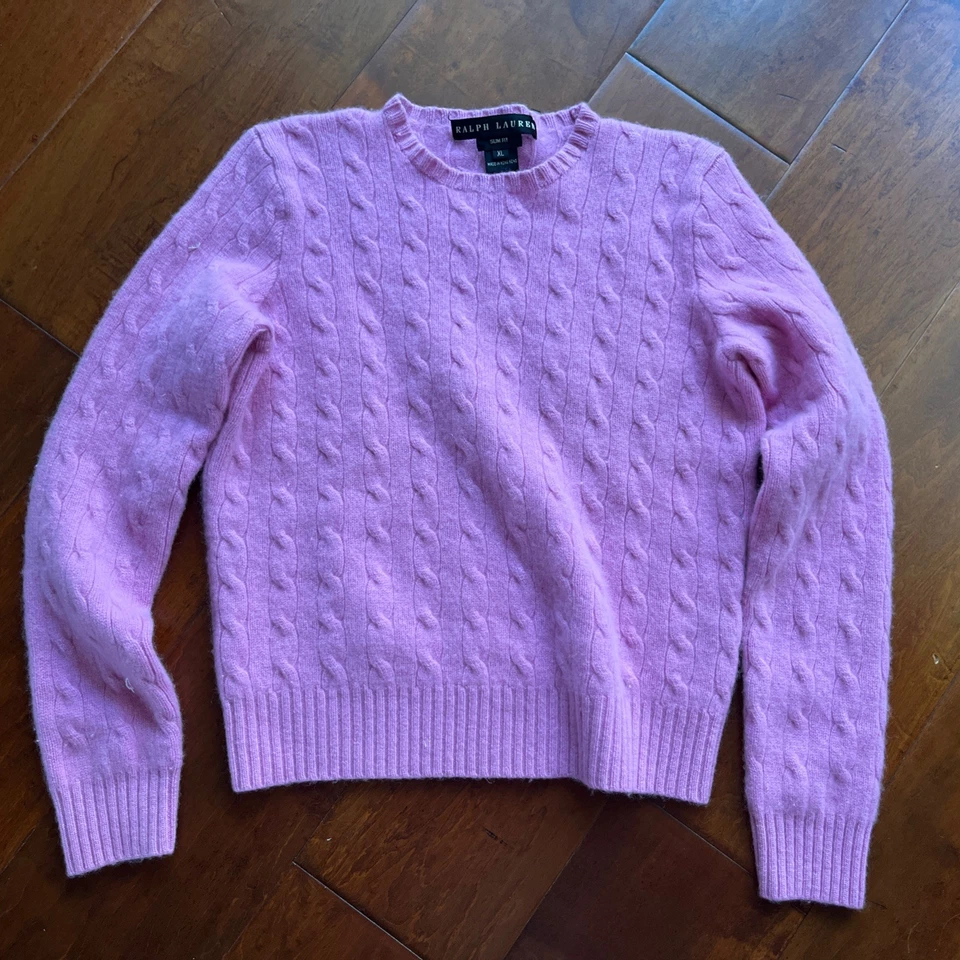 Suéter Polo Ralph Lauren Cachemira Tejido con Cable Mujer XL Calce Ajustado Negro Etiqueta L Foto 1 de 4