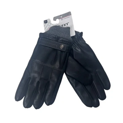 Guantes de cuero Isotoner para hombre extra grandes XL negros compatibles con pantalla táctil NUEVO Foto 1 de 4