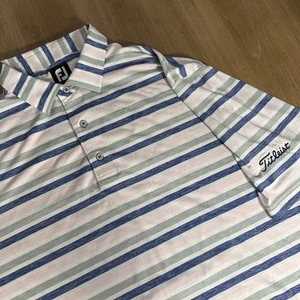 Camisa Polo FootJoy Titleist Para Hombres XL Multicolor Rayas Elastizada Manga Corta Golf - Imagen 1 de 11