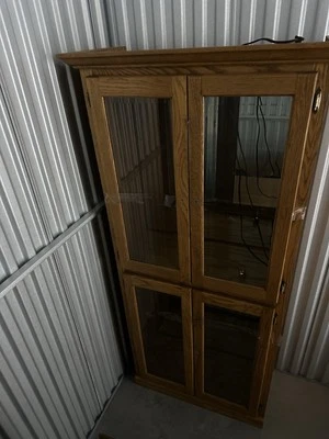 Lighted Wood Curio Cabinet - Image 1 of 4