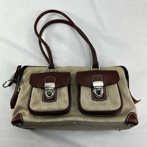 Dooney & Bourke Schultertasche Umhängetasche Leder Doppeltasche Signature Tote Canvas - Bild 1 von 16