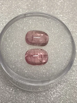 9/6mm Soft Rectangle Pair Pink Tourmalines 3.5 Carats #64 - Image 1 of 4