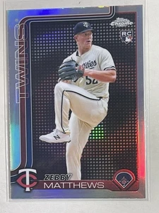 2025 Topps Chrome Zebby Matthews Lightboard Logo Variation Refractor Rookie RC - Picture 1 of 8
