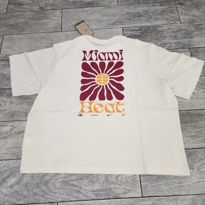 Nueva Camiseta Para Mujer The Nike Talla Grande Miami Heat Calce Suelto Camiseta NBA Flor Foto 1 de 4
