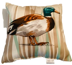 Almohada de pato mallardo - Hampton Bay 18x18 - Decoración de aves de vida silvestre - Doble cara - Imagen 1 de 3