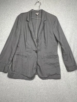 J Jill Linen Sport Blazer Womens L Stretch Casual Minimalist Simple Office  - Image 1 of 4