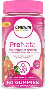 Centrum Prenatal Multivitamin Gummies DHA Folic Acid Pregnancy Support 60 Count - Picture 1 of 6