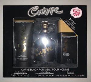 Liz Claiborne Curve Black 4pc Gift Set Cologne, Deodorant, Aftershave Balm, Bag - Picture 1 of 4