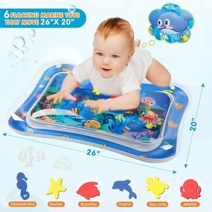 Infinno Inflatable Tummy Time Mat Premium Baby Water Play for Blue  - Picture 1 of 6
