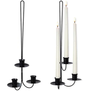 2 Set Metal Wall Candle Sconce Holder Modern Wall Mount Candleholders Metal C... - Picture 1 of 6