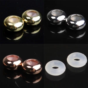 Platino Oro Rosa Stop Espaciador Cuentas Cerraduras de Goma Tapones para Collar de Pulsera - Imagen 1 de 14