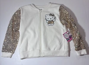 NWT Hello Kitty Girl's 3-piece Gold Glitter Sweatshirt/T-shirt/Pants Size 5-6 - Picture 1 of 6