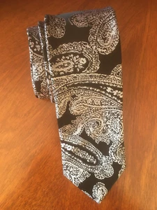 Steven Land The Big Knot Paisley Black & white Pattern Men's Tie. - Picture 1 of 3