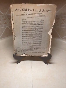 Any Old Port in a Storm Vintage Sheet Music - Picture 1 of 1
