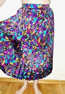 C&A Vintage 80er Faltenrock 21 Satin Glänzend Gr.21. - Bild 1 von 3