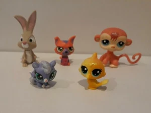 LPS GLITTERY Small & Mini lot Monkey 2384 Bunny Rabit Cat Dog Yellow Bird Tweet - Picture 1 of 8