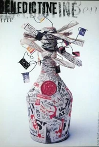 BENEDICTINE BY MICHEL BOUVET LIQUOR POSTER ON CANSON PAPER ORIGINAL POPART - Picture 1 of 1