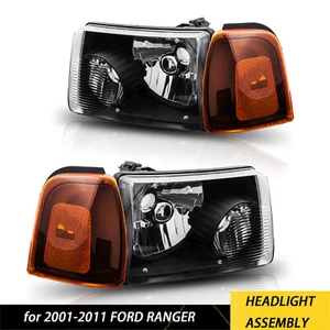 Left+Right Pair Set for 2001-2011 Ford Ranger Amber Corner Headlights Assembly - Foto 1 di 11