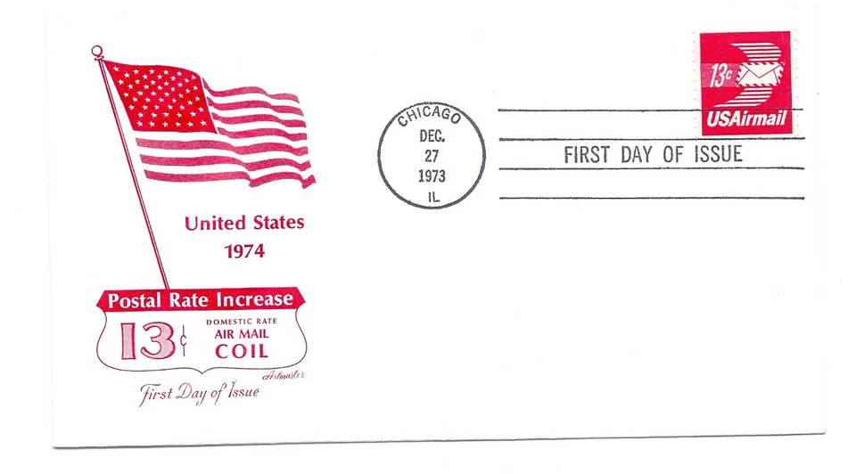 C83  13c Winged Envelope, coil, Artmaster FDC - Image 1 of 1
