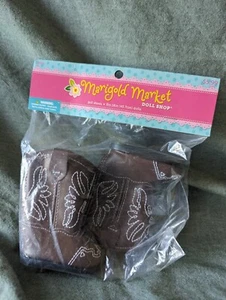 Botas Vaqueras Muñeca 18" Marrón Nuevo Nip Caléndula Mercado Zapatos Occidentales Bordados 2p - Imagen 1 de 12