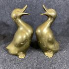 Vintage 9 Inch Solid Brass Heavy Duck Figurine Korea Usa Swan Decoration