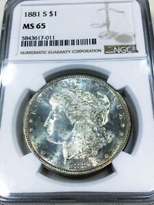 1881-S Morgan Silver Dollar NGC MS65 Beautiful Coin Nice Toning