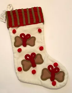 NEW Martha Stewart Holiday Pet Puppy Dog Plush Christmas Stocking 17" Dog Bones - Picture 1 of 12