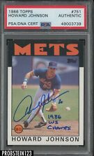 Howard Johnson Signed 1986 Topps #751 AUTO New York Mets PSA/DNA Authentic