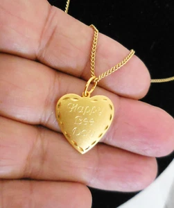 VINTAGE GOLD FILLED NECKLACE CHOKER HAPPY BIRTHDAY DESIGN 14/20 GIOVANNI - Picture 1 of 6