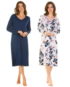 La Marquise Bamboo Lace Nightie Hypoallergenic Breathable Long Sleeve Nightdress - Picture 1 of 9