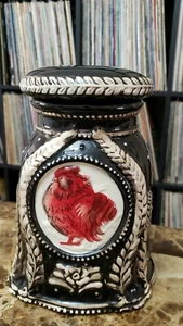 Vintage Blue Sky Keramik Heather Goldminc roter Hahn Keksdose Dose schwarz  - Bild 1 von 9