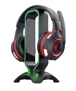 GXT 265 Cintar RGB Headset Halterung Kopfhörer Ständer 2 USB-Anschlüsse Passe... - Bild 1 von 9