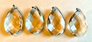 4 grandi GOCCE CRISTALLO da lampadario anni  50 - Foto 1 di 3