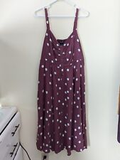 Torrid button front Plum Polka Dot Dress With Pockets size 1