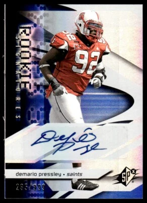 2008 SPX ROOKIE SIGNTURES /399 DEMARIO PRESSLEY - Image 1 of 2