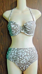 Bikini costume da bagno Victoria's Secret 2 pezzi taglia 36B top fondo piccolo marrone avorio - Foto 1 di 9